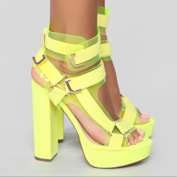 neon platform sandals
